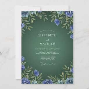 Invitation Couronne de mariage en saphir de forêt
