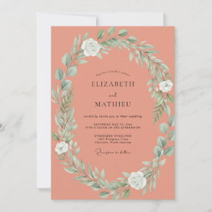 Invitation Couronne de mariage en terre cuite douce