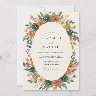 Invitation Couronne de mariage en terre cuite ocre