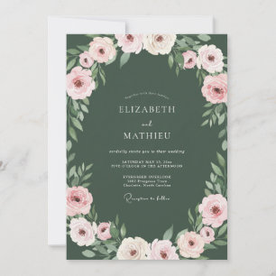 Invitation Couronne de mariage Hunter Blush