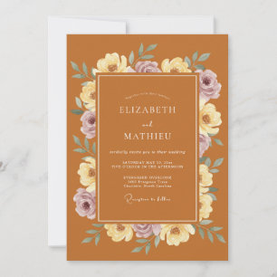 Invitation Couronne de mariage lilas en terre cuite