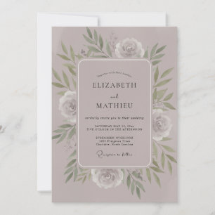 Invitation Couronne de mariage lilas mauve olive