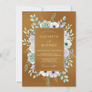 Invitation Couronne de mariage lilas ocre