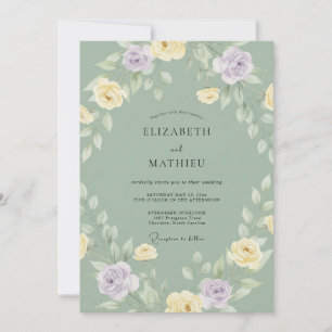 Invitation Couronne de mariage Mauve Beurre