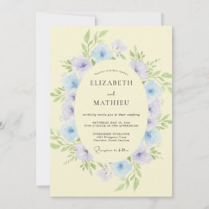 Invitation Couronne de mariage papillon vintage beurre