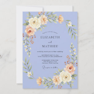 Invitation Couronne de mariage Péche Fleur de Myrte