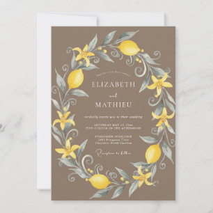 Invitation Couronne de mariage Taupe Lemon