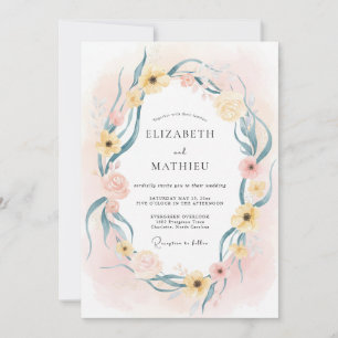 Invitation Couronne de mariage Teal Beurre