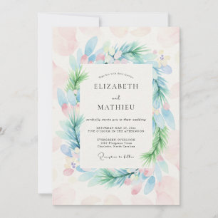 Invitation Couronne de mariage Teinte de ciel