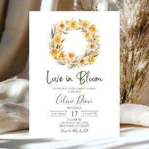 Invitation Couronne de narcisses floraux de printemps pour la