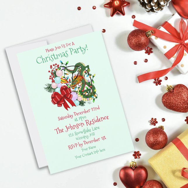 Invitation Couronne de Noël du dragon chinois (Créateur téléchargé)