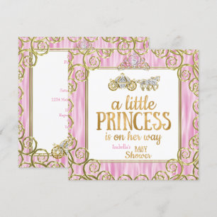 Invitation Couronne de princesse Baby Shower Carrosse à cheva