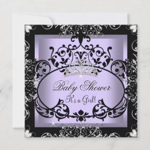 Invitation Couronne de princesse bébé Fête de naissance Lavan