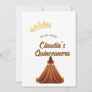 Invitation Couronne de princesse orange pour quinceanera anni