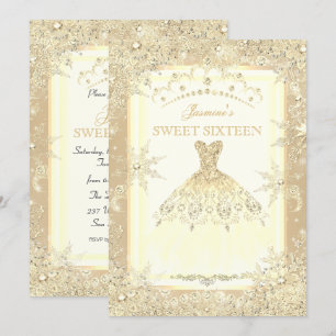 Invitation Couronne de robe dorée Tiara Winter Wonderland Swe
