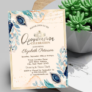 Invitation Couronne de Tiara en Or, Guirlande Lumineuse Fleur