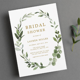 Invitation Couronne de verdure botanique pour la douche de ma
