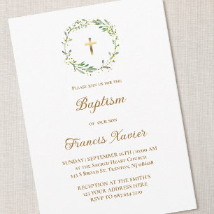 Invitation Couronne de verdure du baptême