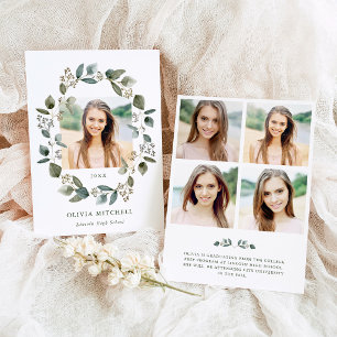 Invitation Couronne d'eucalyptus   Grille de photos multiples