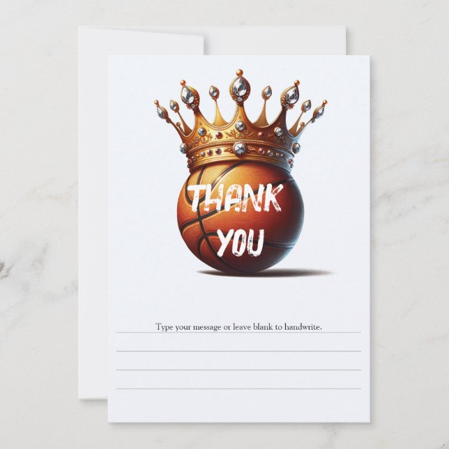 Invitation Couronne d'or du roi de basket-ball Anniversaire M (Devant)