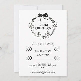 Invitation Couronne élégante en noir et blanc