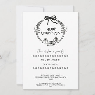 Invitation Couronne élégante en noir et blanc