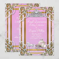 Couronne et Carrosse de Princesse en Or Rose Quinc