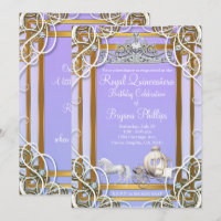 Couronne et Carrosse de Princesse en Or Violet pou