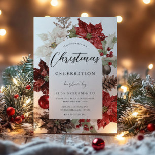 Invitation Couronne festive Fête de Noël d'entreprise 