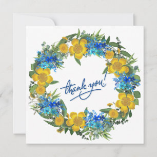 Invitation Couronne Fleurs de mariage Fleurs Vectoriel Merci