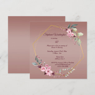 Invitation Couronne florale de printemps élégante pour annive