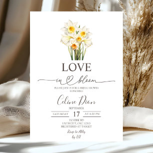Invitation Couronne florale de printemps jonquille Amour en f