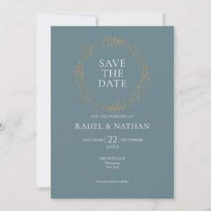 Invitation Couronne florale moderne   Sauvegarder la date