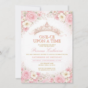 Invitation Couronne Florale Rose Anniversaire Prin
