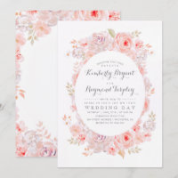 Couronne florale rose | Elégant mariage vintage
