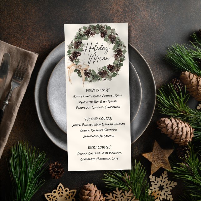 Invitation Couronne imprimable Menu de fêtes (Créateur téléchargé)