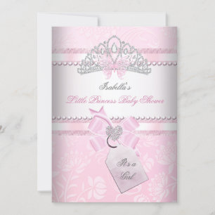 Invitation Couronne Papillon Fille Baby Shower Princesse Pret
