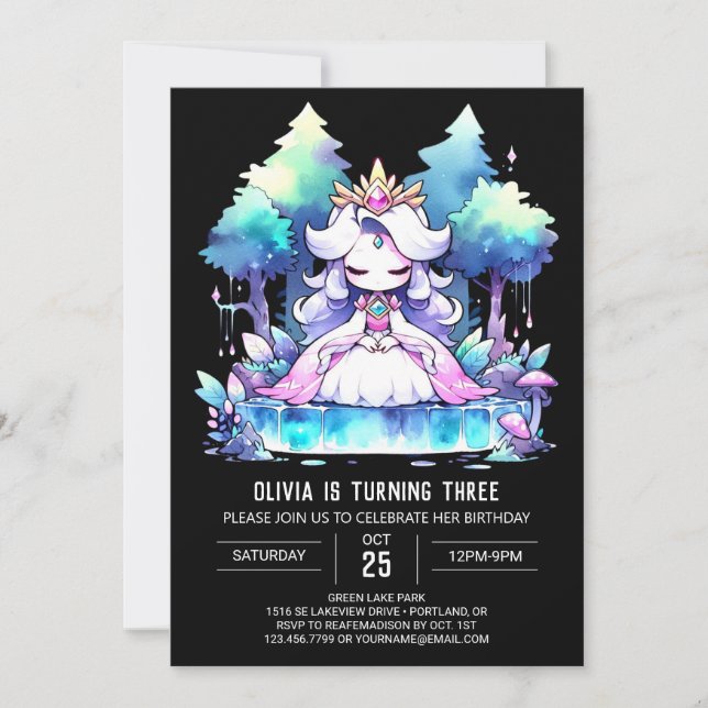 Invitation Couronne princesse Anniversaire (Devant)