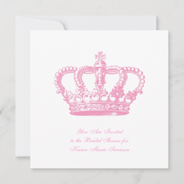 Invitation Couronne rose (Devant)