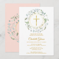 Couronne rose dorée pour baptême et christening 