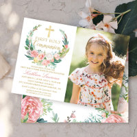 Couronne rose florale Première communion