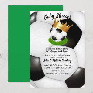 Invitation Couronne Royale Dorée de Star de Football Fête de 
