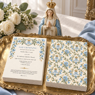 Invitation Couronnement de mai de la Vierge Marie catholique