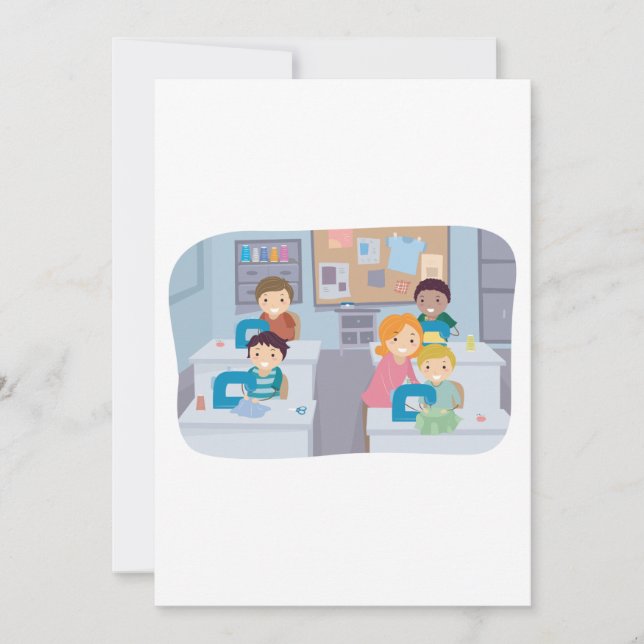 Invitation Cours de couture pour enfants Fun Crafting et appr (Devant)