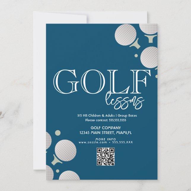 Invitation Cours de golf Enfants adultes Voyages d'affaires (Devant)