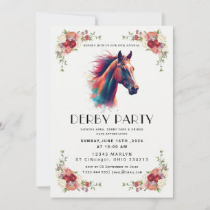 Invitation Course de chevaux moderne Derby Fête Équestre