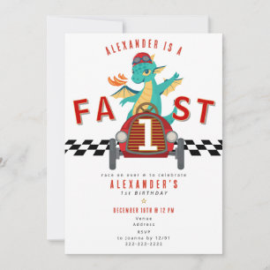 Invitation Course de voiture de course Fast One Dragon 1er an
