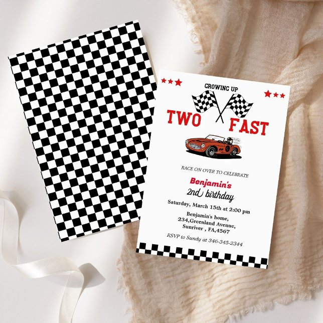 Invitation Course de voiture Grossissant deux rapide deuxième (Créateur téléchargé)