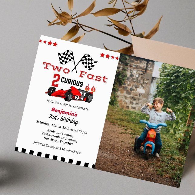 Invitation Course de voiture Grossissant deux rapide deuxième (Créateur téléchargé)