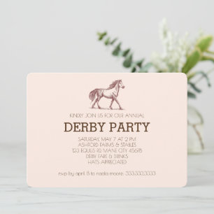 Invitation Course moderne Horse Derby Party équestre